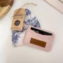 porte carte cuir reptile rose